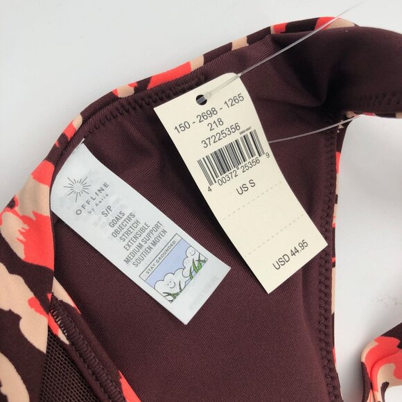 Offline by Aerie Leopard Print Goals Plunge Sports Bra Medium Support Size S - Picture 3 of 4